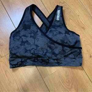 Gymshark Black Sports Bra with Racerback Design
